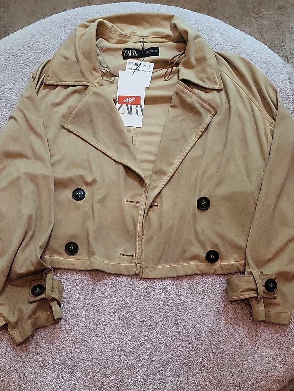 NWT ZARA Cropped Trench Jacket Top
